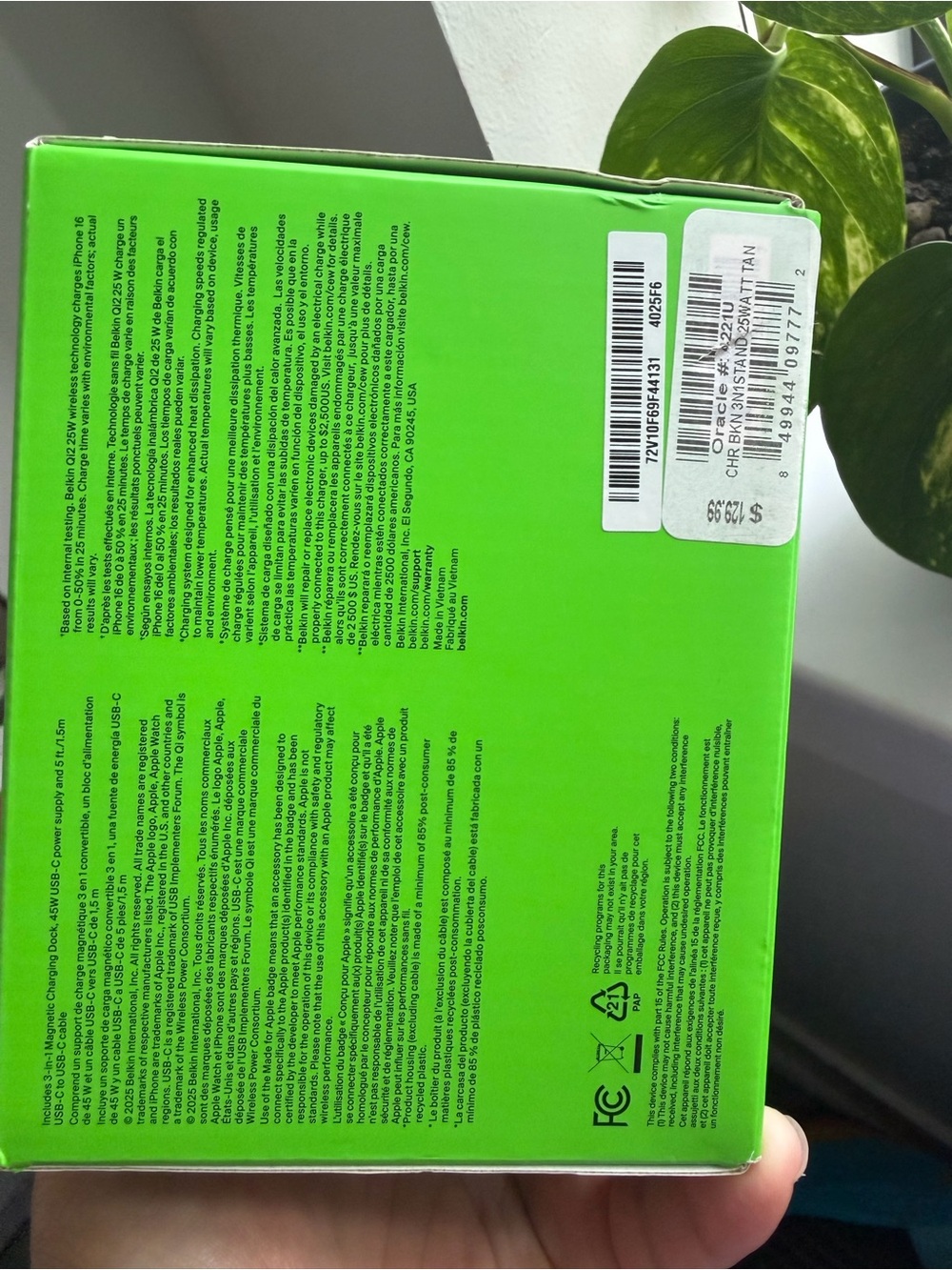 belkin UltraCharge Pro 3-in-1 Magnetic Charging Dock - Black & Green Accents - Picture 2 of 4